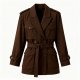 Brown Utility-Style Double-Breasted Blazer